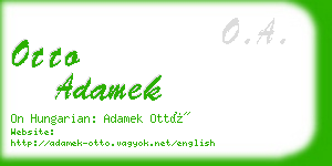 otto adamek business card